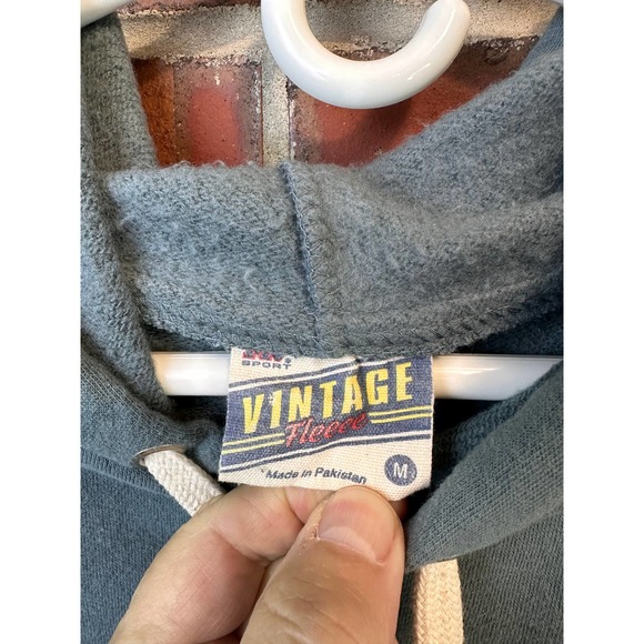 Men's VINTAGE FLEECE Hoodie Sweatshirt BRECK BreckenridgeSuper Soft BLUE sz MED - Picture 2 of 6